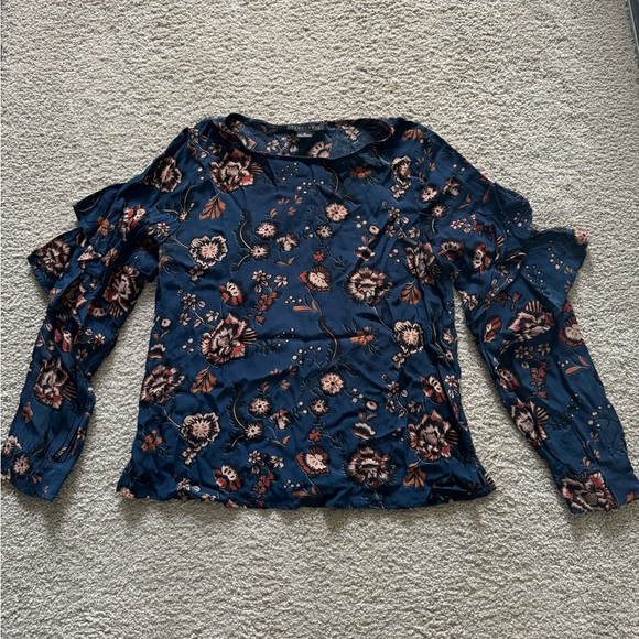 Sanctuary Blue Life Harvest Moon Floral Print Tilly Shirt - Picture 3 of 4